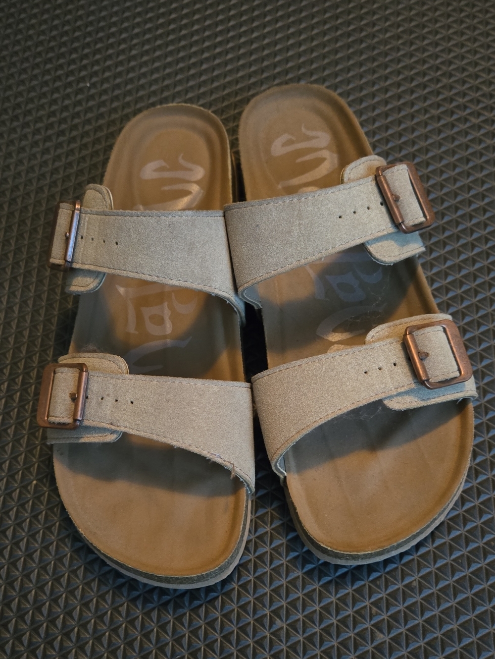 New No Tag Womens Double-Buckle Sandals in Beige